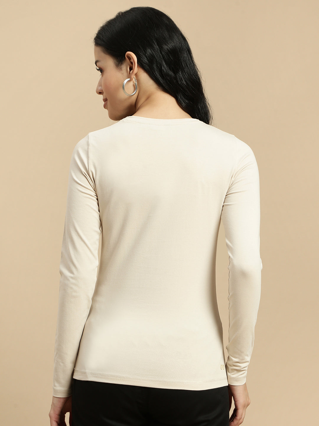 Women Beige Full Sleeve Top