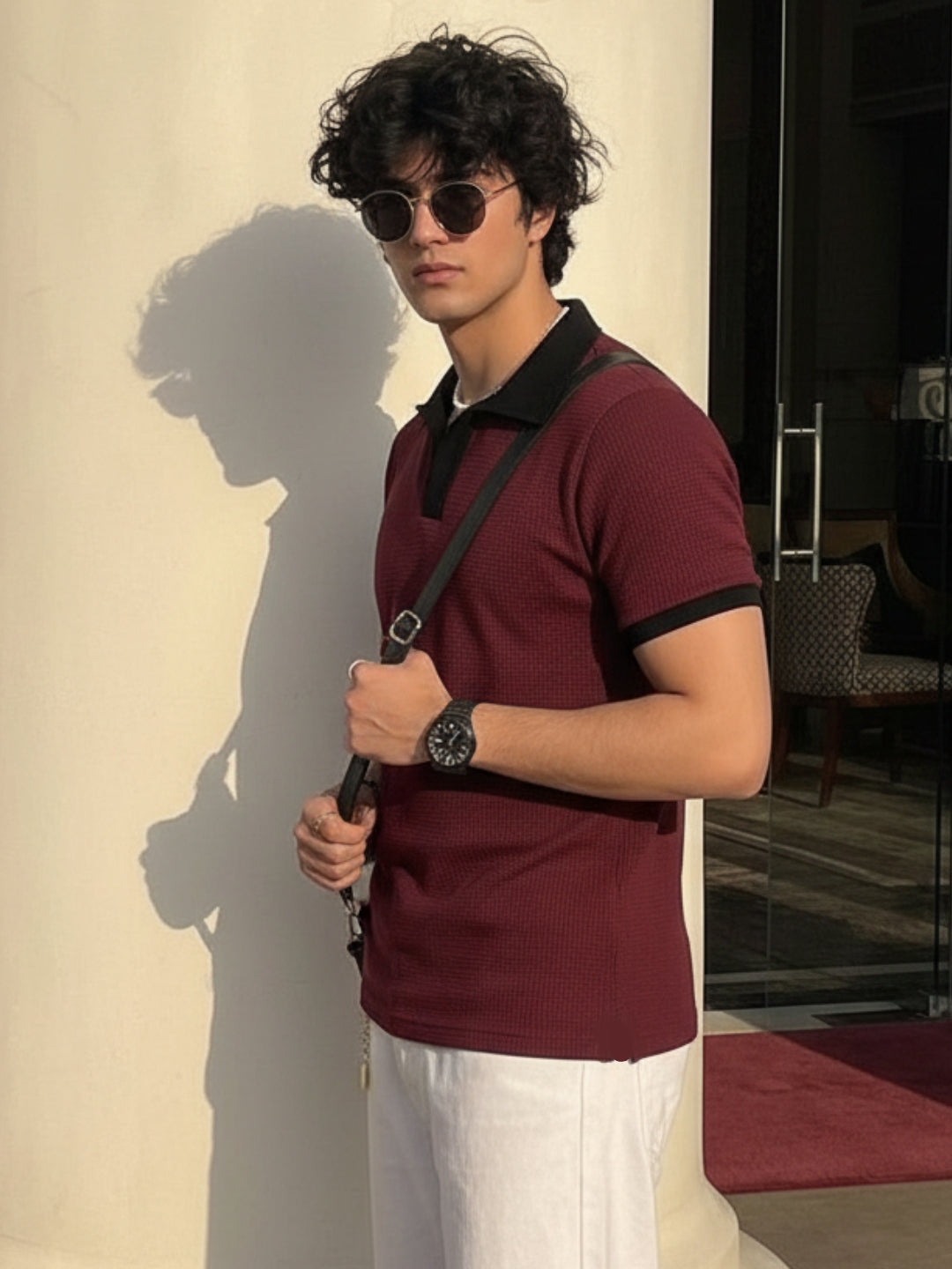 Men Wine Polo T-Shirt