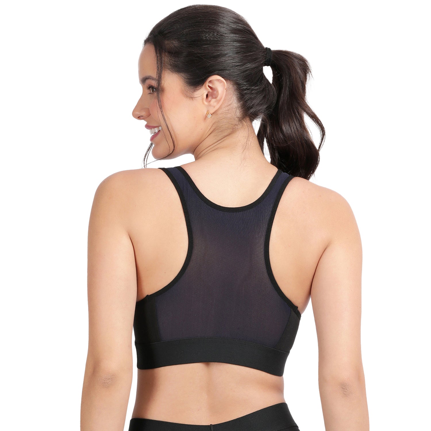 Non-padded Non-wired Full Coverage Removable Racer Back Sports Bra