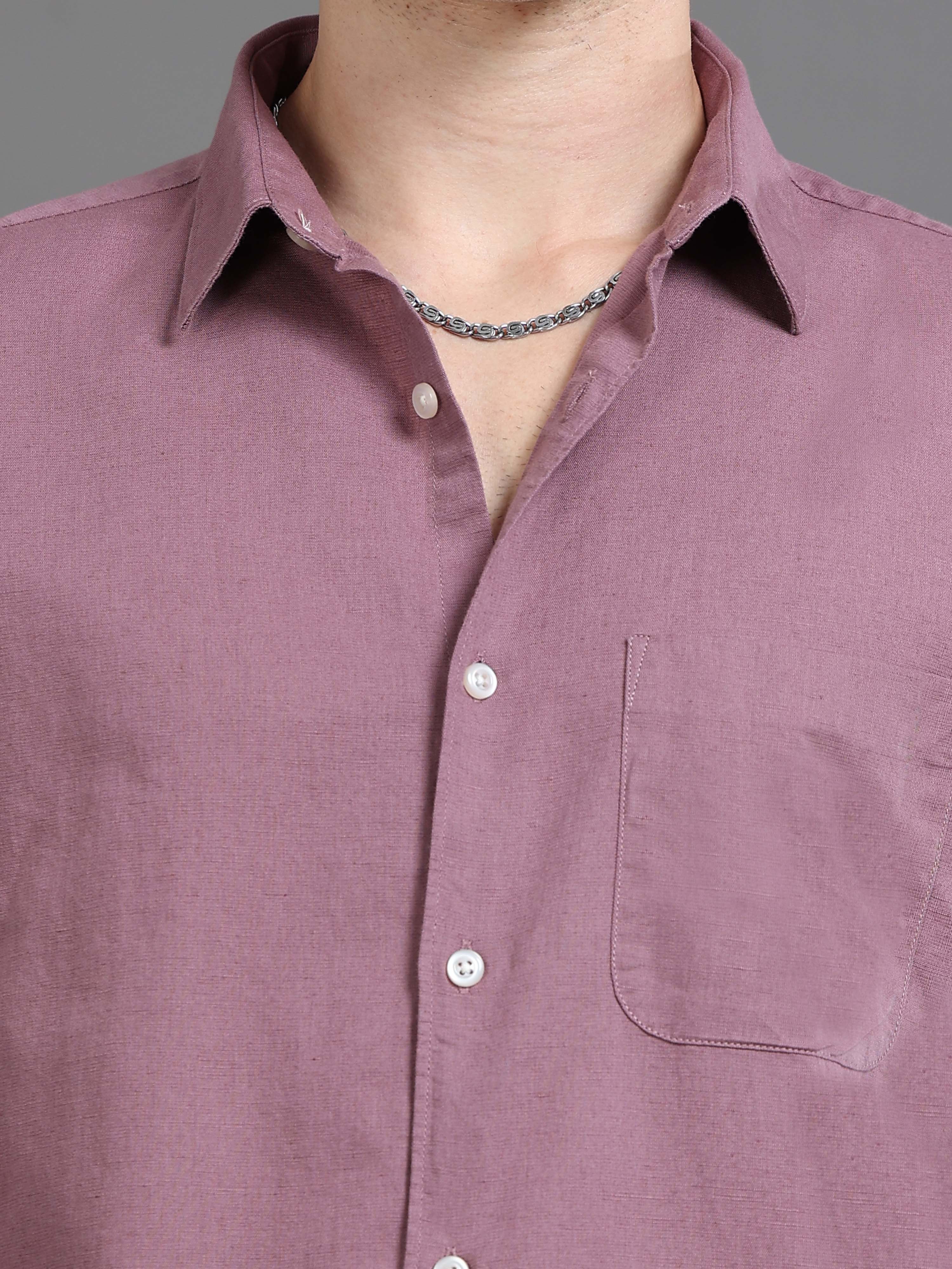 Men Mauve Slim Fit Shirt