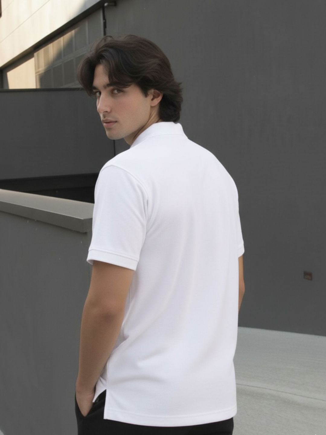 Men Cotton Polo Collar T-Shirt