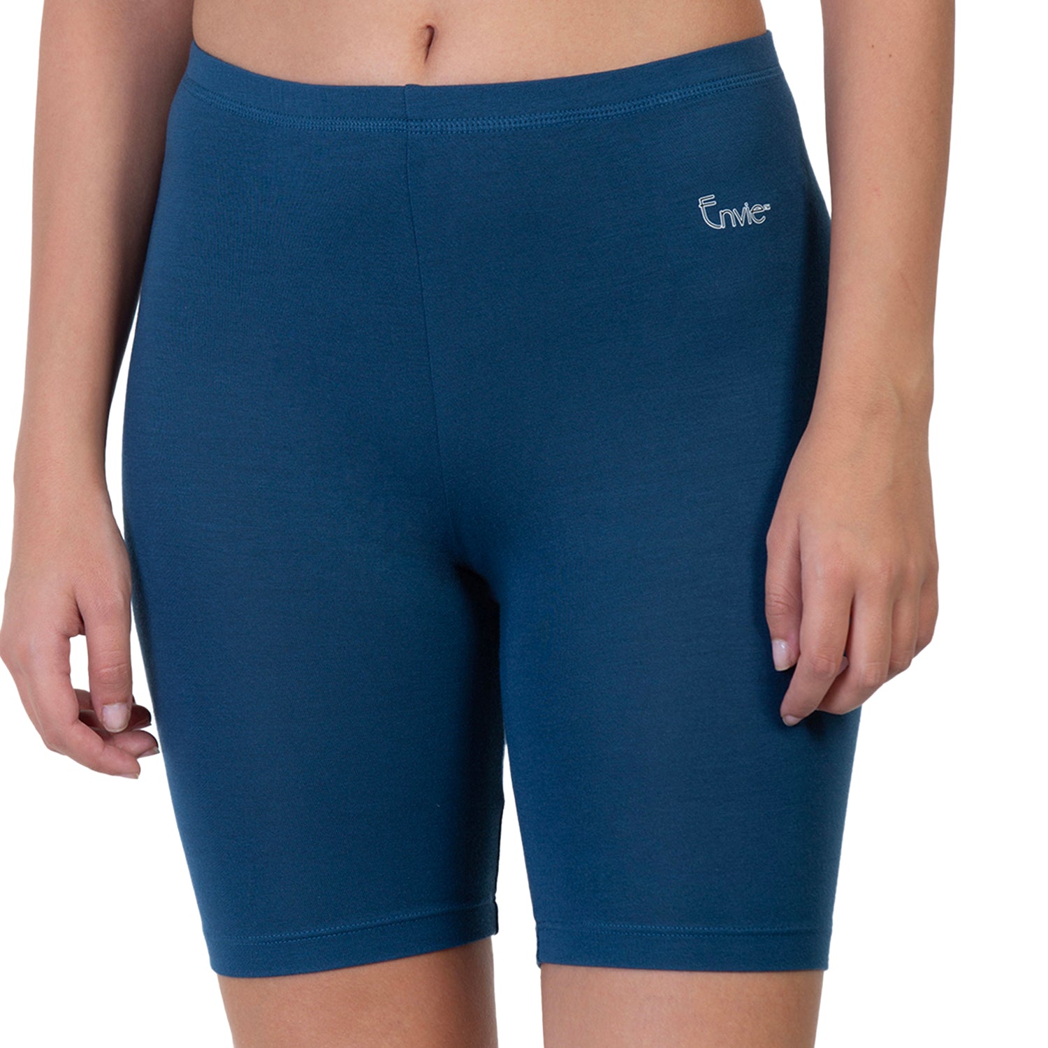 Women Blue Thigh Length Cycling Shorts