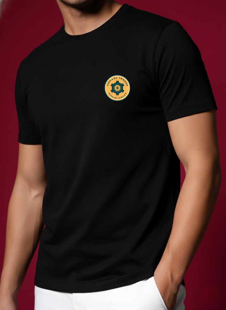 Men Round Neck Cotton T-Shirt