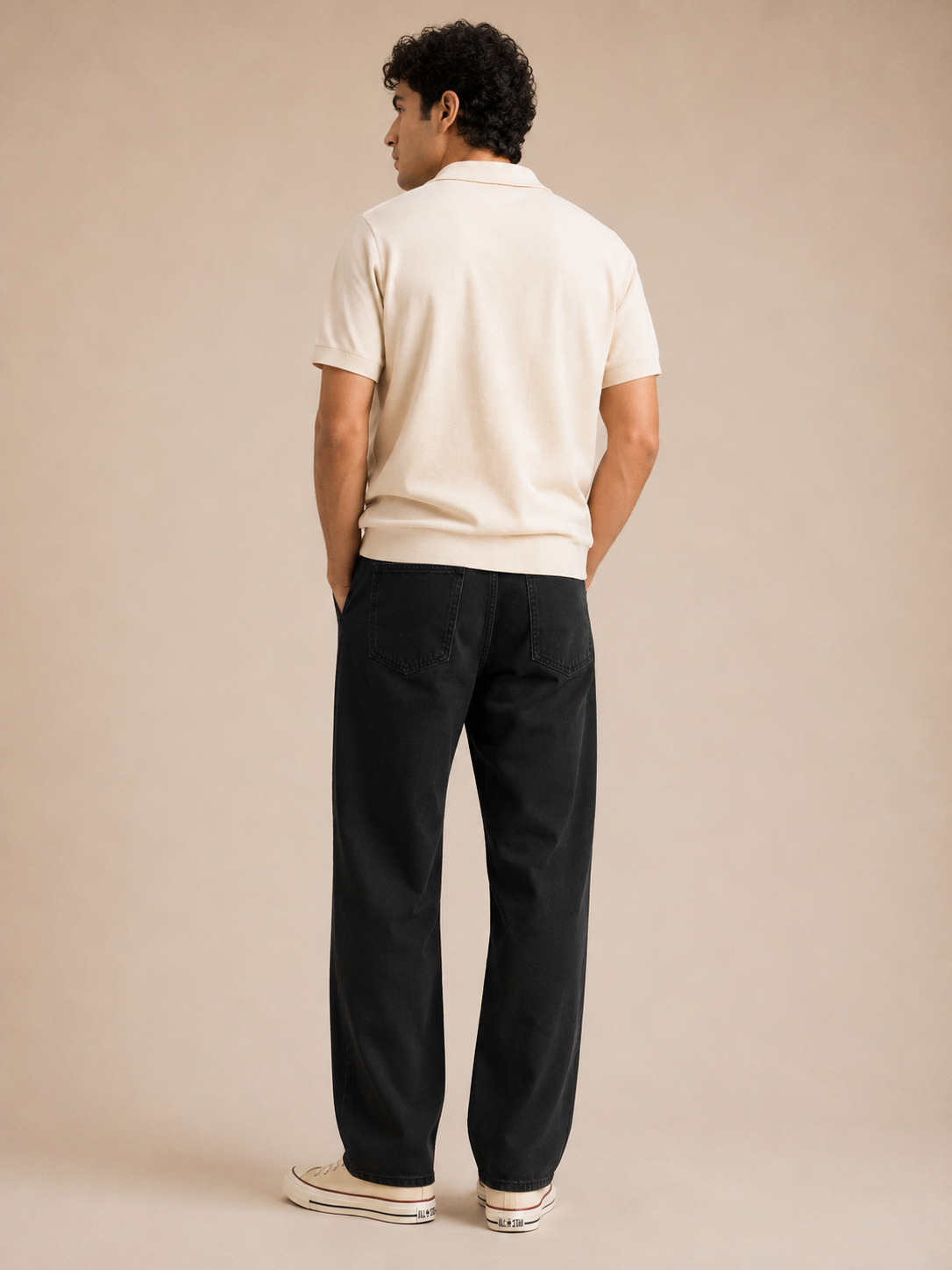 Men Black Wide Leg Baggy Jeans