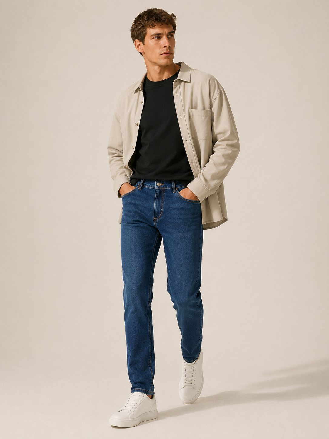 Men Dark Blue Straight Fit Jeans