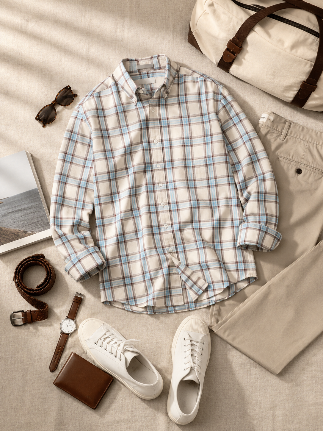 Men Multi Windowpane Check Shirt