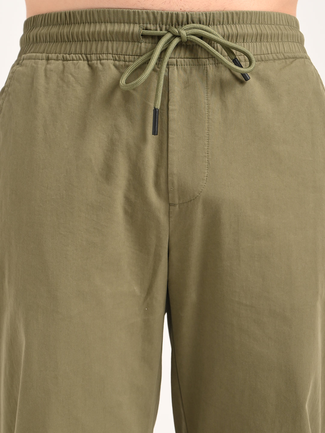 Men Cotton Pajama-Style Trousers with Drawcord