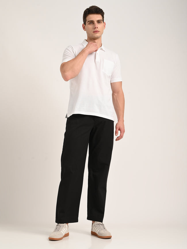 Men Cotton Pajama-Style Trousers with Drawcord