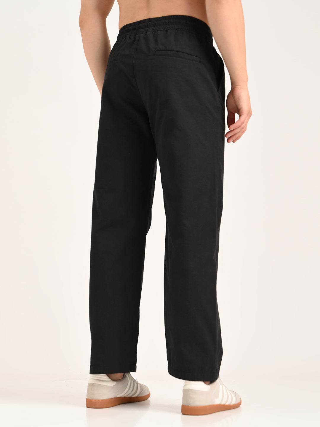 Men Cotton Pajama-Style Trousers with Drawcord