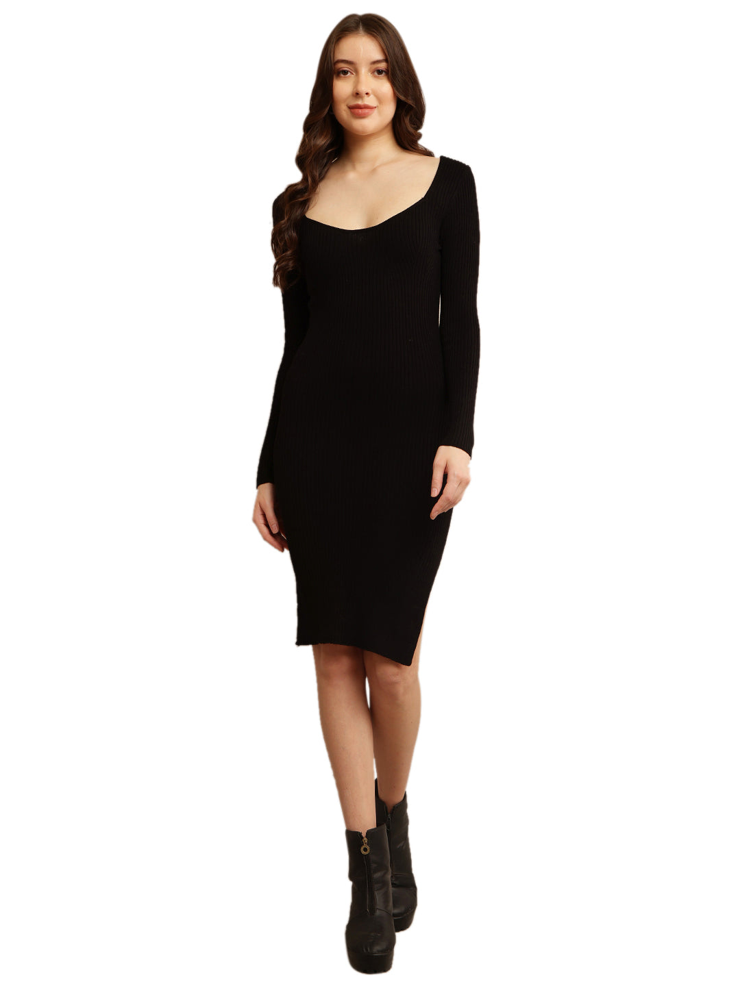 Women Square Neck Bodycon Dress