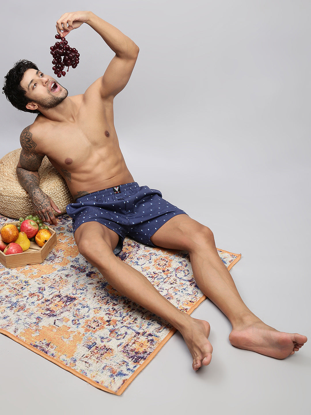 Men Pack of 2 Printed Cotton Boxer Shorts