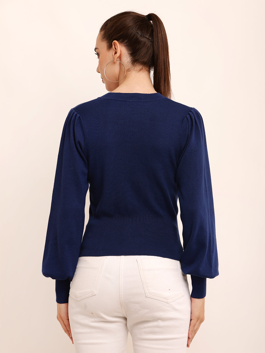 Women Dark Blue Slim Fit Top