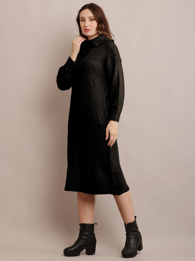 Women Black Sweater Dress