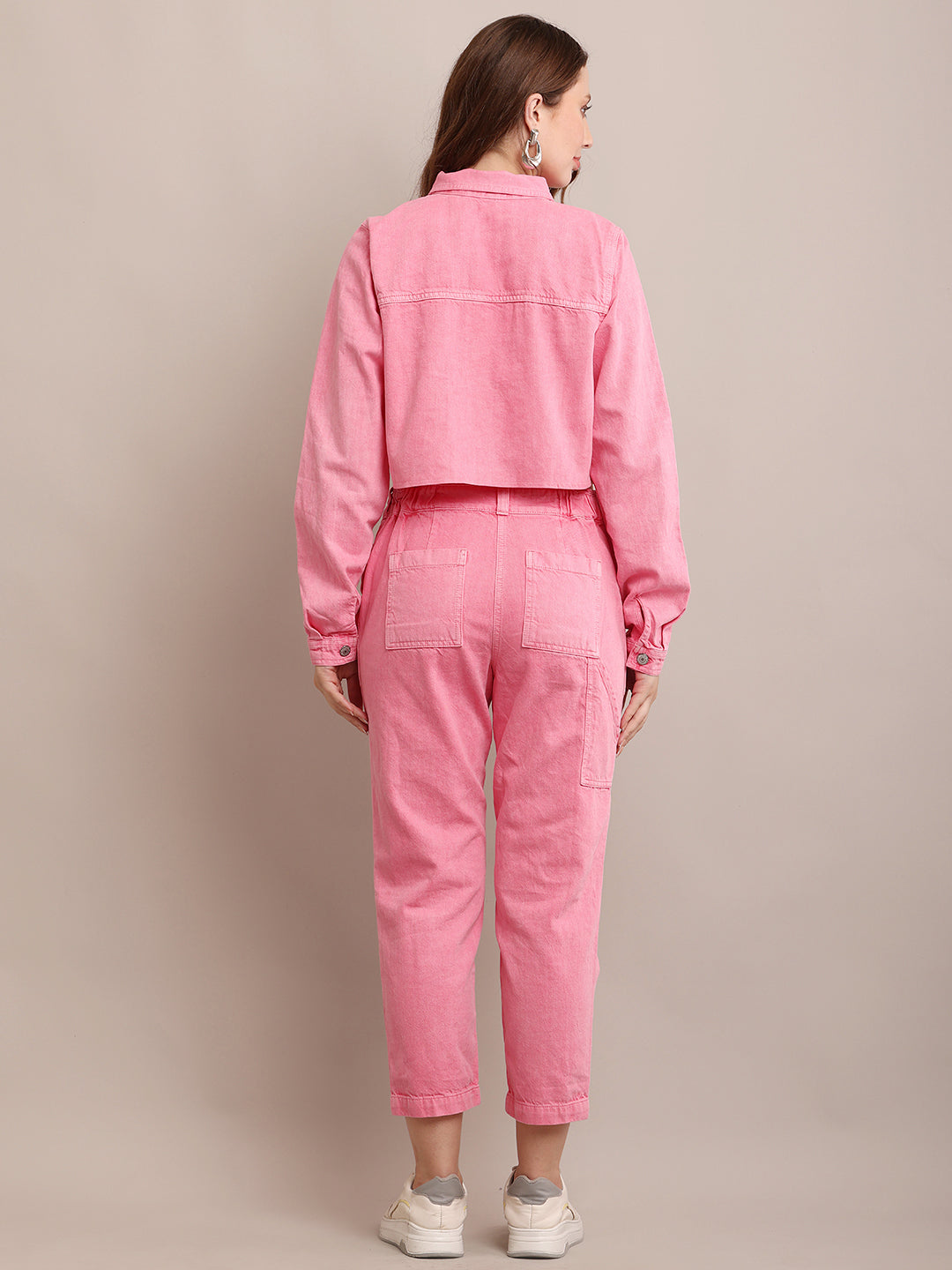 Women Cotton Jacket With Bottoms Co-Ord Set