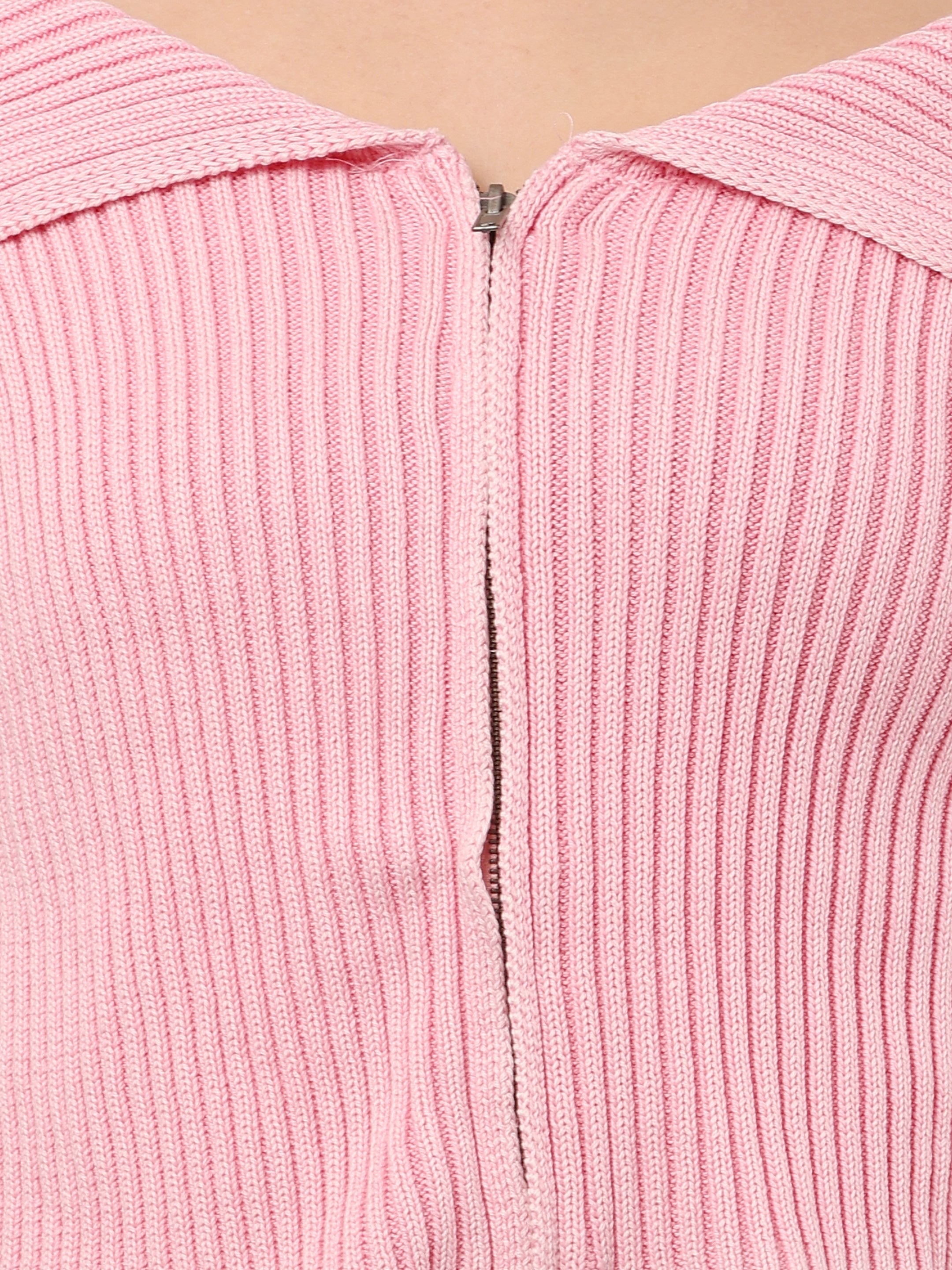 Women Cotton Off-Shoulder Smoke Pink Crop Top