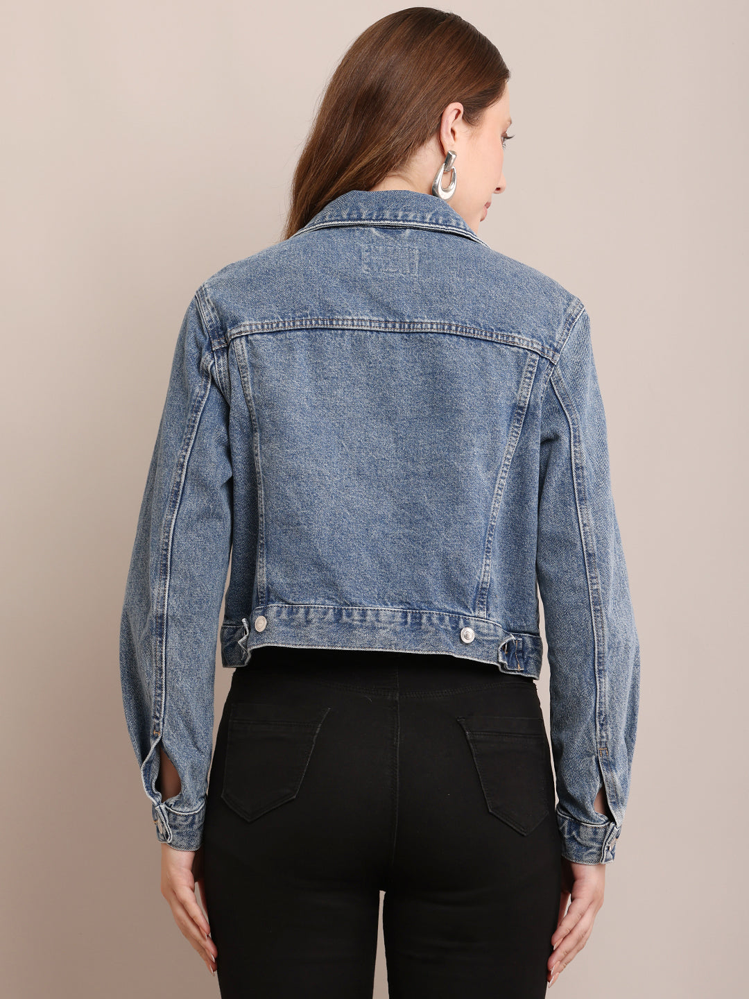 Women Denim Regular fit Blue Jacket