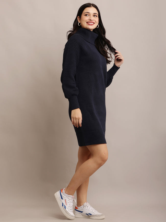 Women Dark Blue Straight Dress