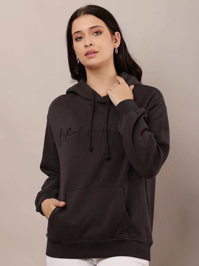 Women Oversized Drop Shoulder Hooded Sweatshirt