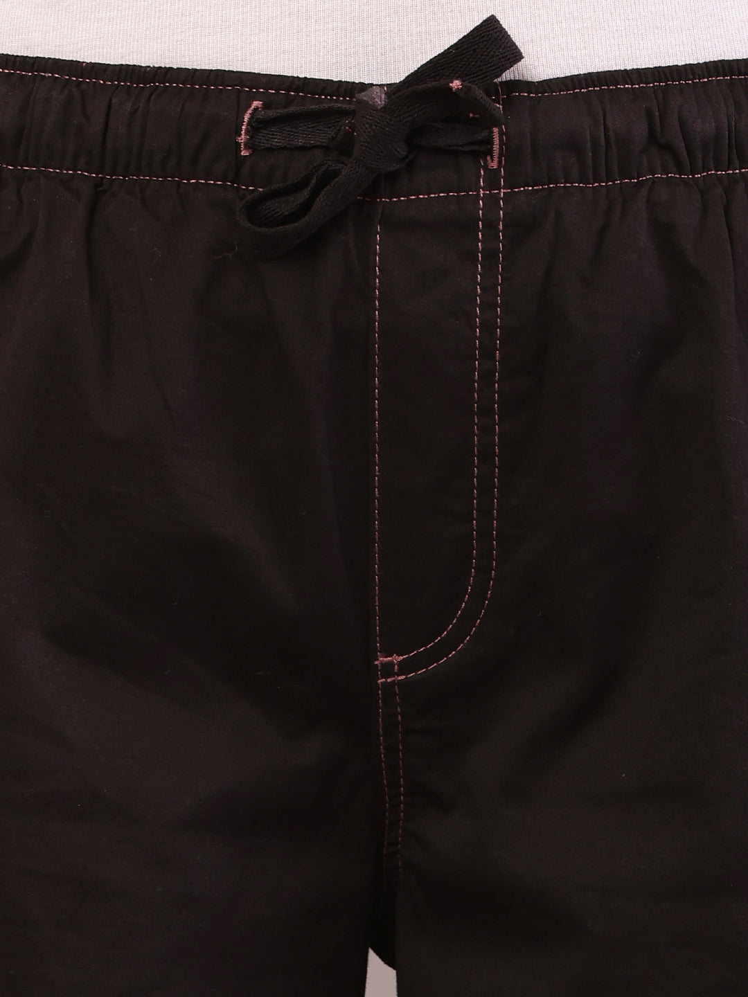 Women dark brown cotton high-rise cargo pants