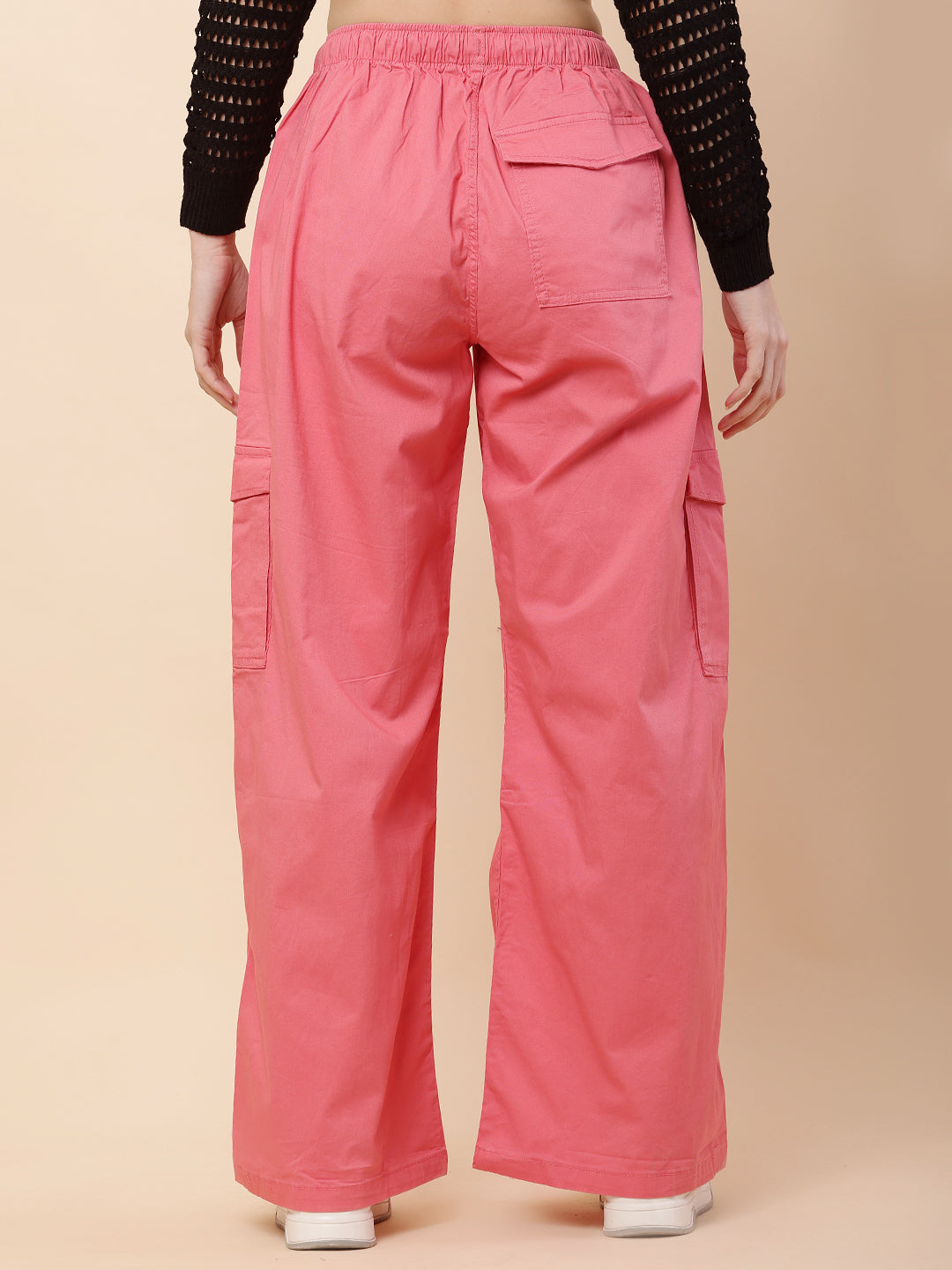 Women Pink Baggy Cargo Pants