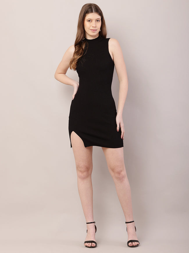 Women  Black Bodycon Dress