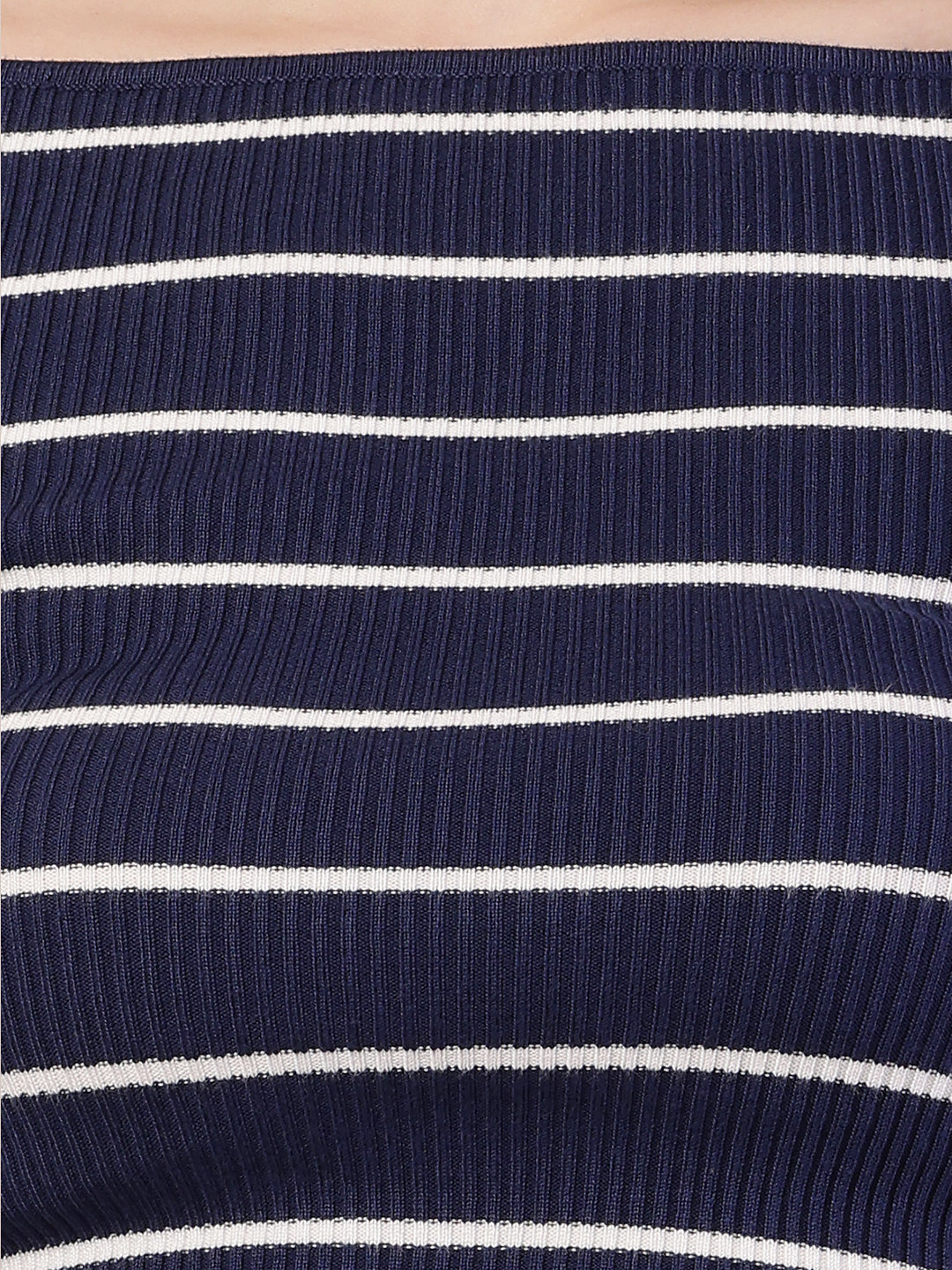 Women  Ribbed Blue Top