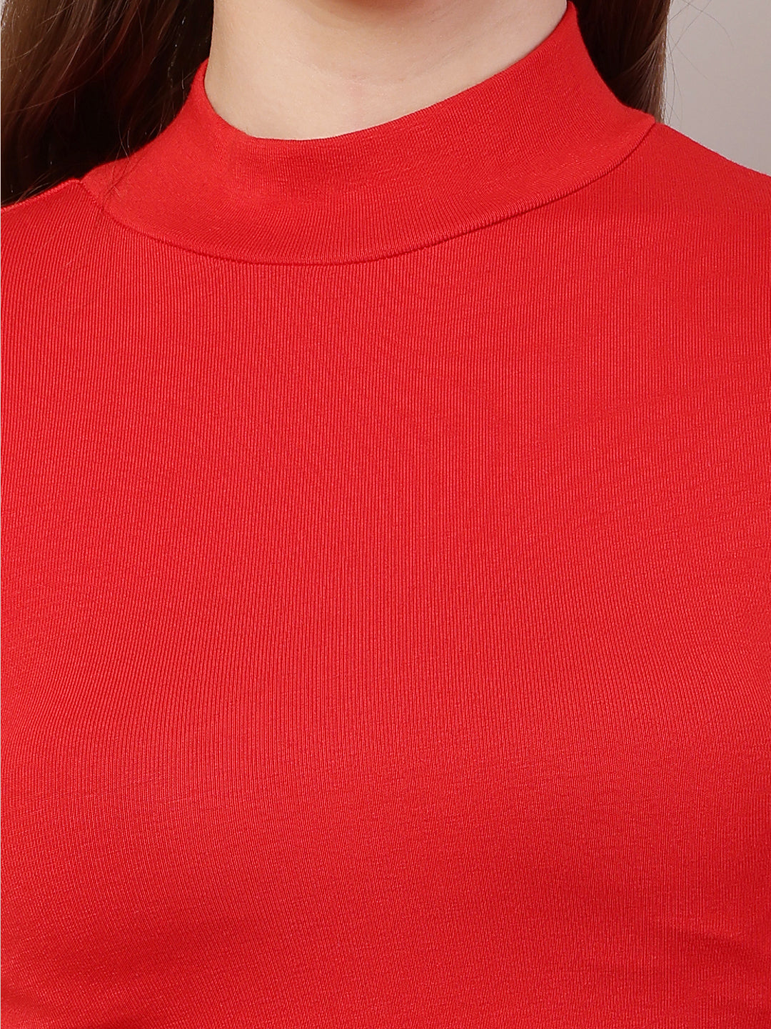 Women Full Sleeve Red Sweater