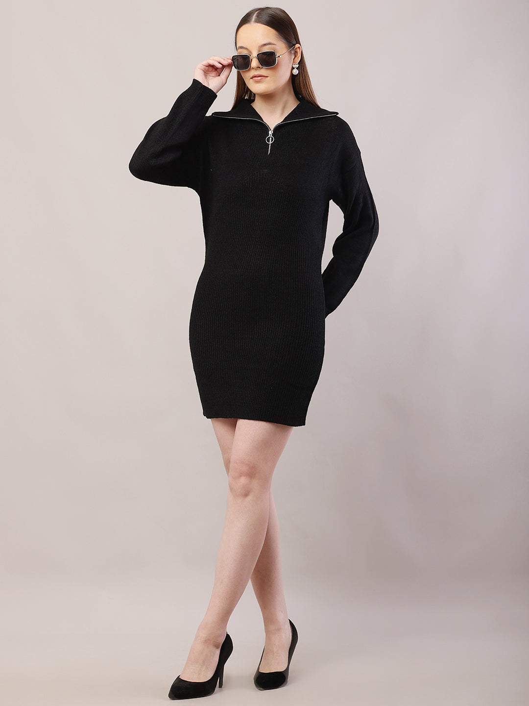 Women  Black Sweater Dress