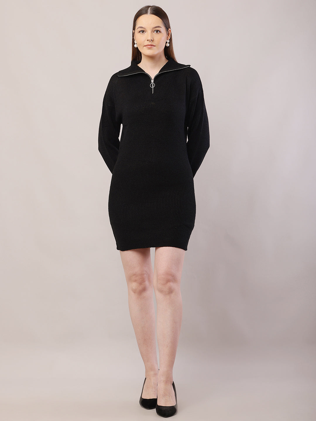 Women  Black Sweater Dress