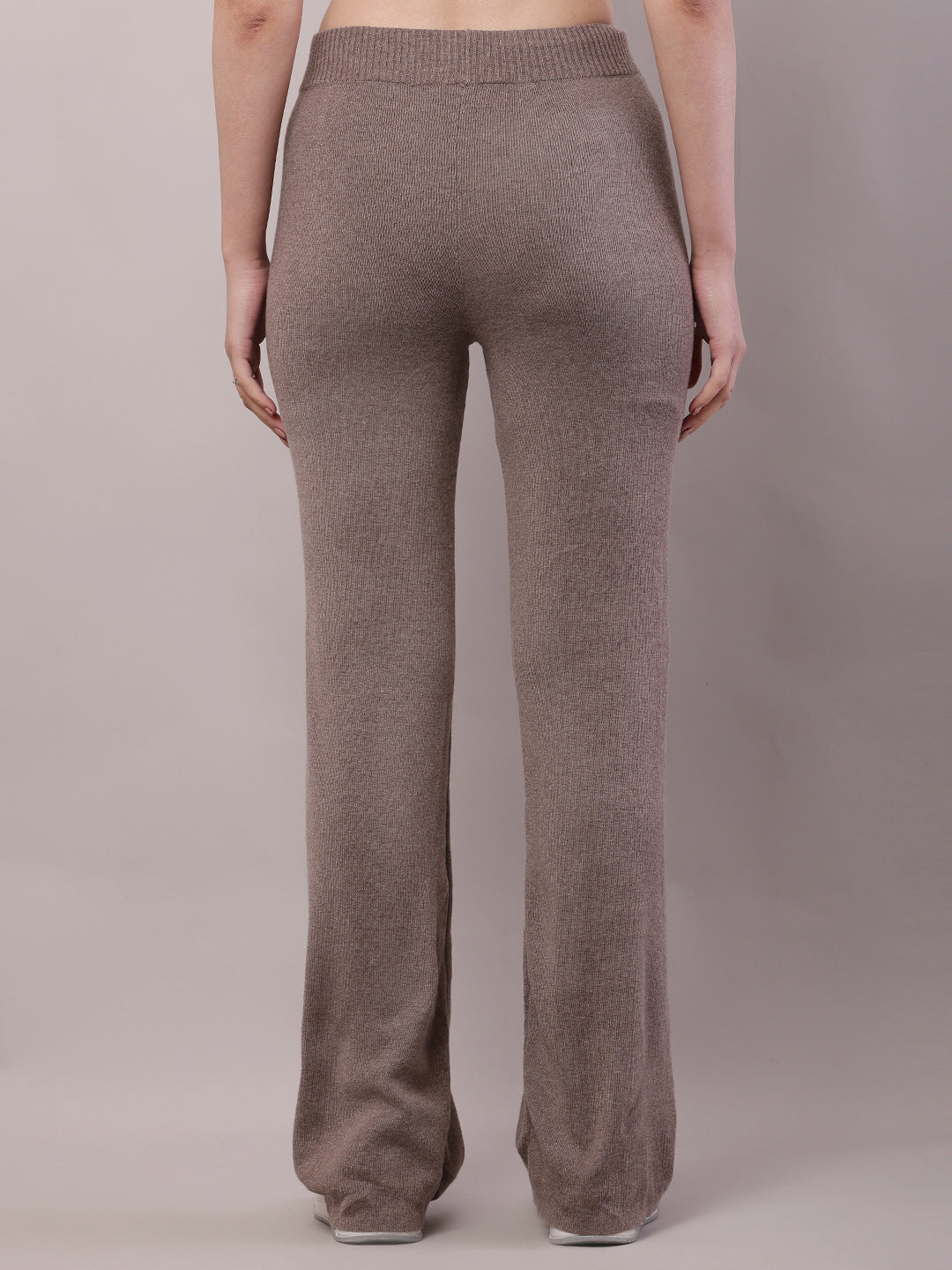 Women Brown Polyester Fleece Warm Trouser