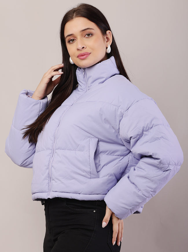 Women Purple Puffer Jacket