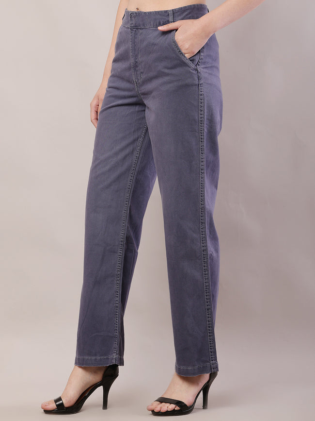 Women Wide Leg Grey Pant