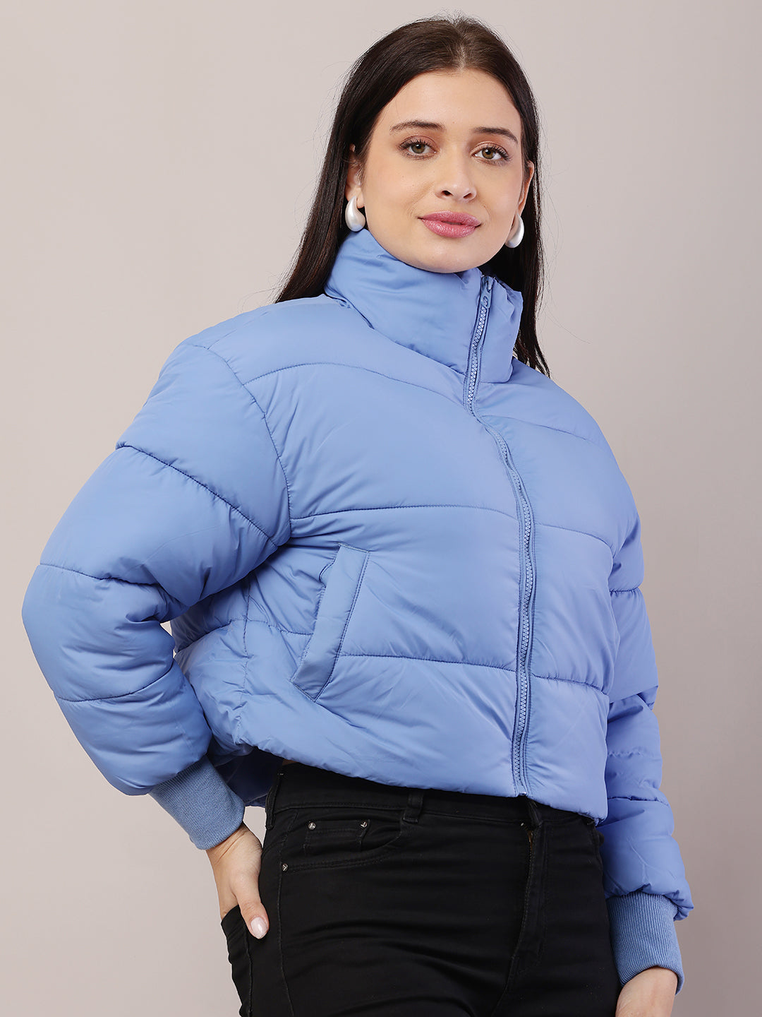 Women  Blue Puffer Jacket