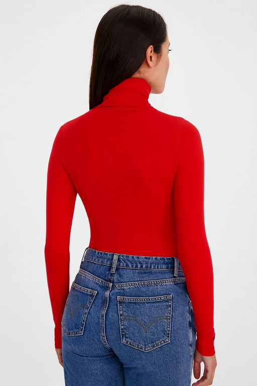 Women Red High-Neck Sweater