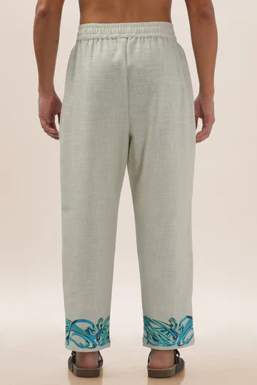 Men Pearl Garden Cotton Hemp Pants
