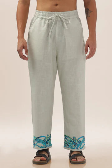 Men Pearl Garden Cotton Hemp Pants