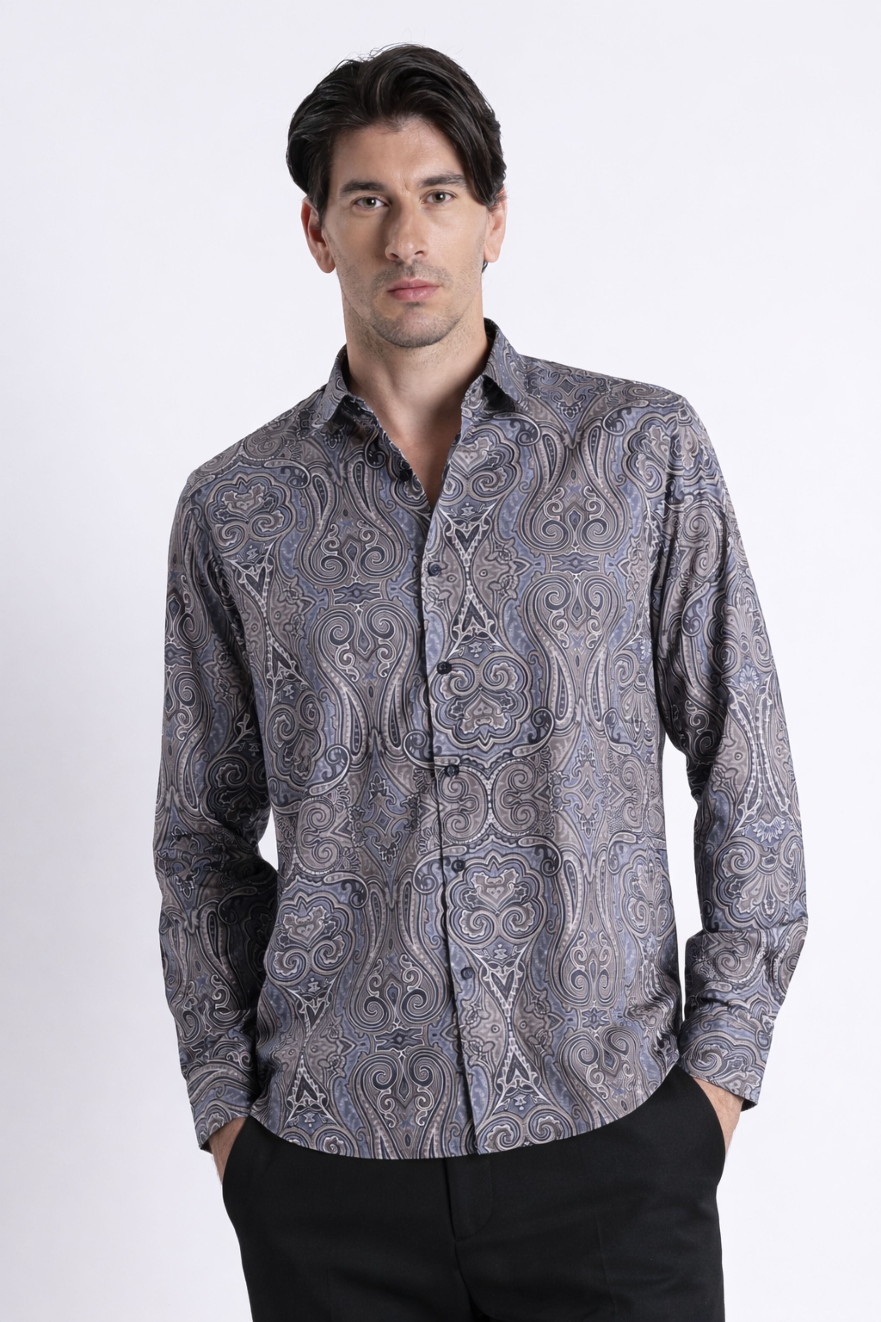 Men Refined Floral Digital Print Shirt