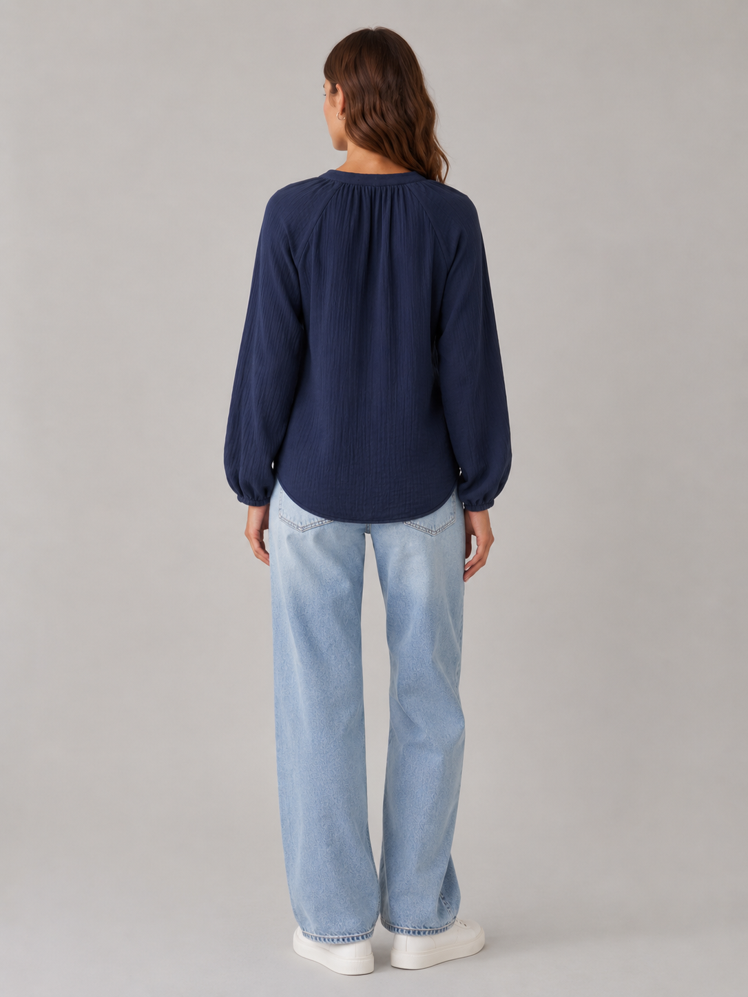 Women Black Balloon Sleeve Relaxed Shirt