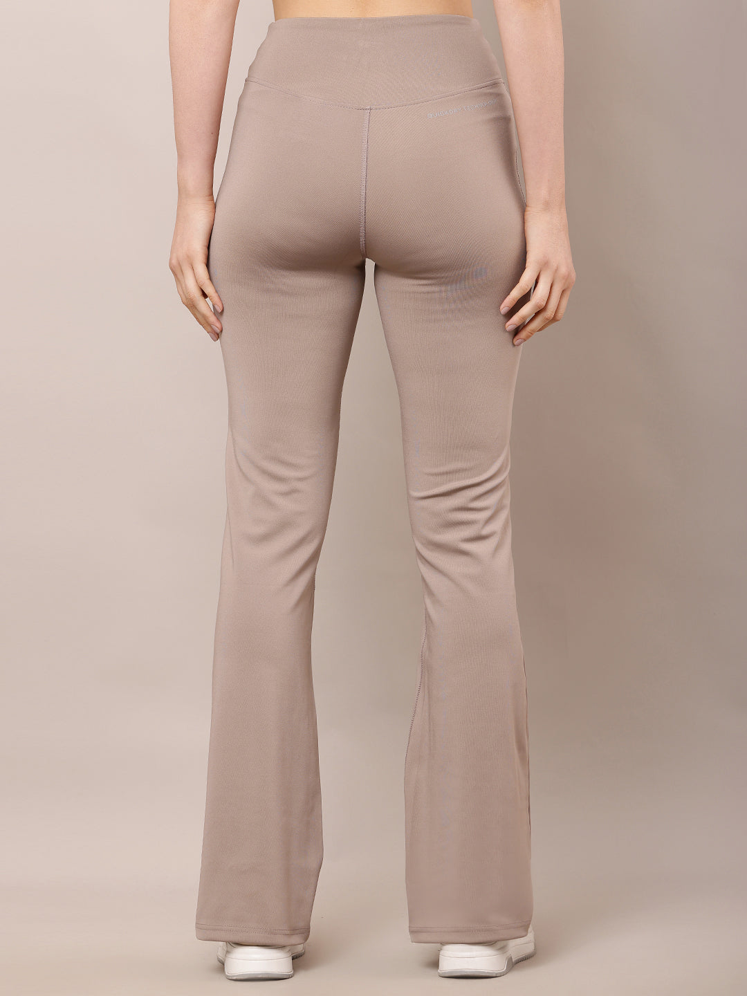 Women Light Brown High-Waist Zipper Trousers