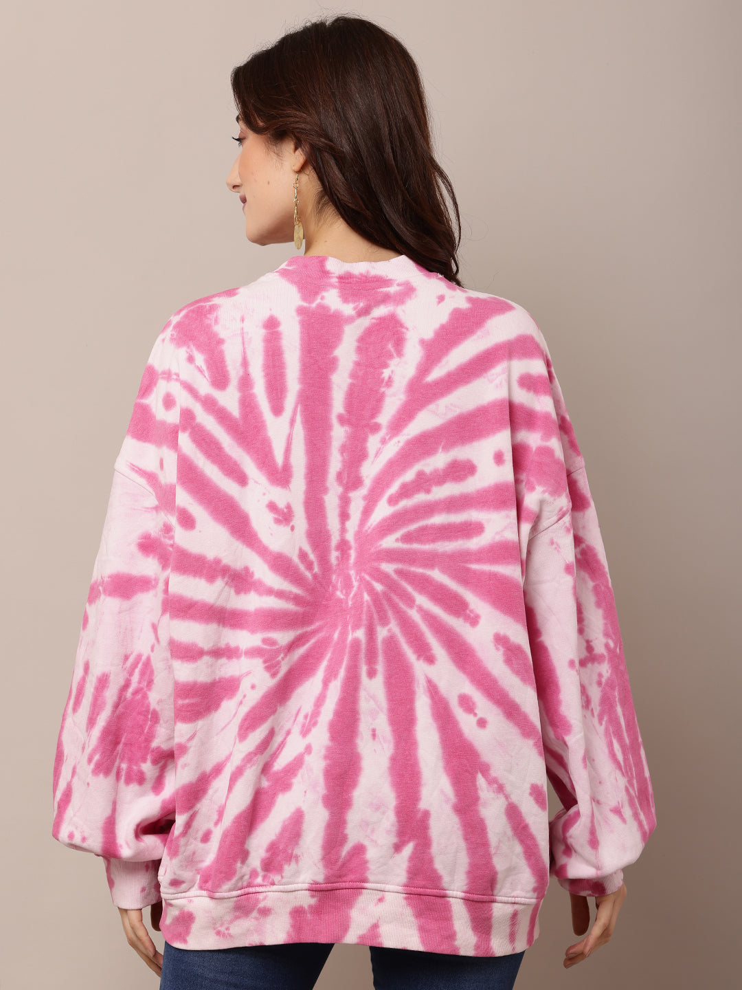 Women Tie-Dye Turtle Neck Oversized Sweatshirt