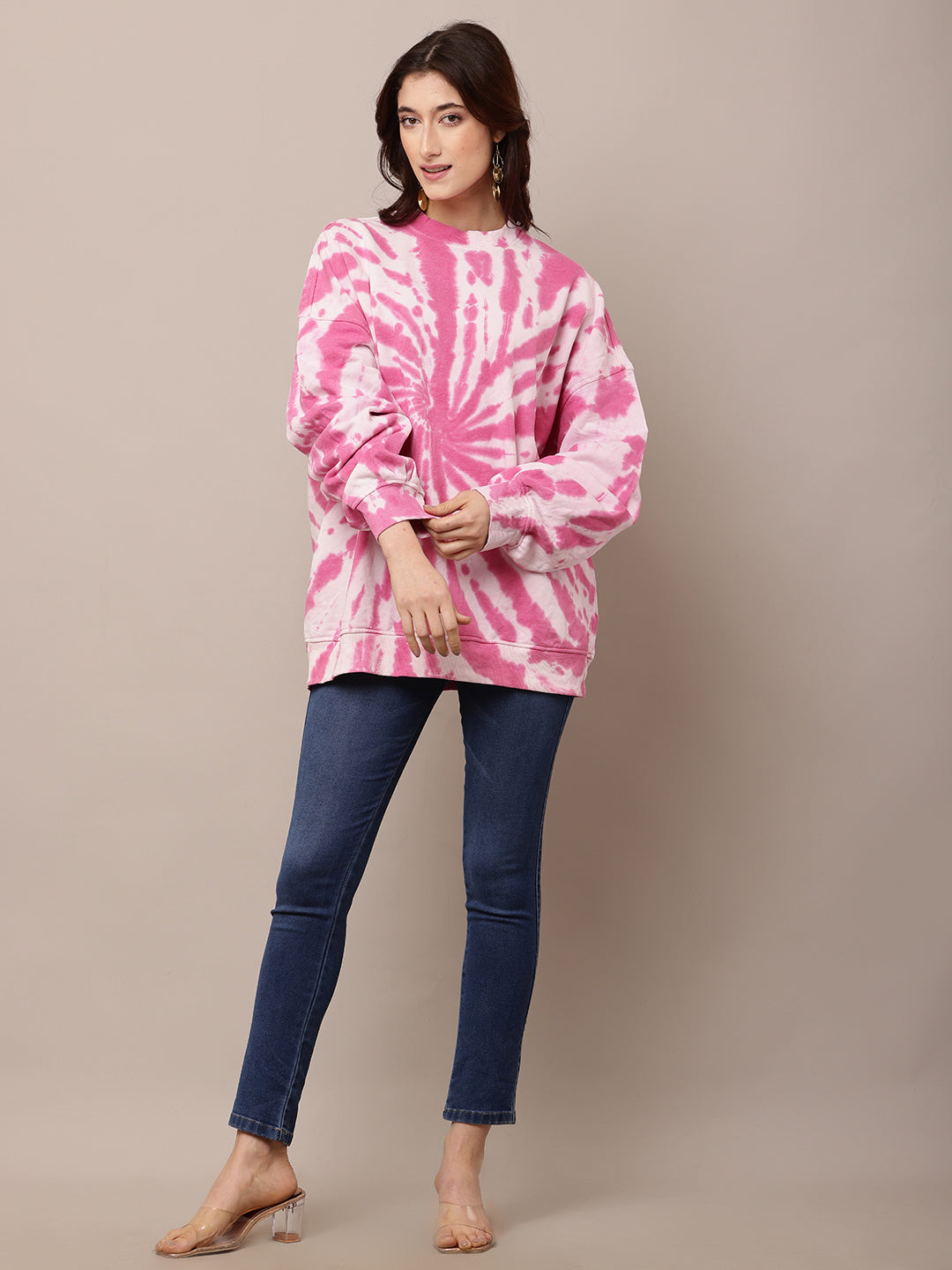 Women Tie-Dye Turtle Neck Oversized Sweatshirt