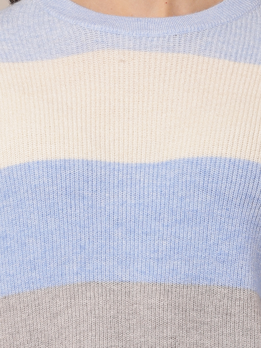 Women Multicolour Striped Viscose Sweater