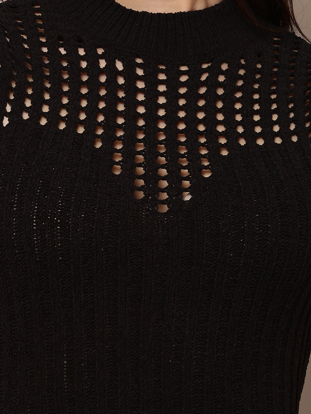 Women Turtle Neck Bodycon Black Dress