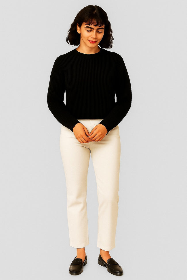 Women Black Full Sleeve Sweater