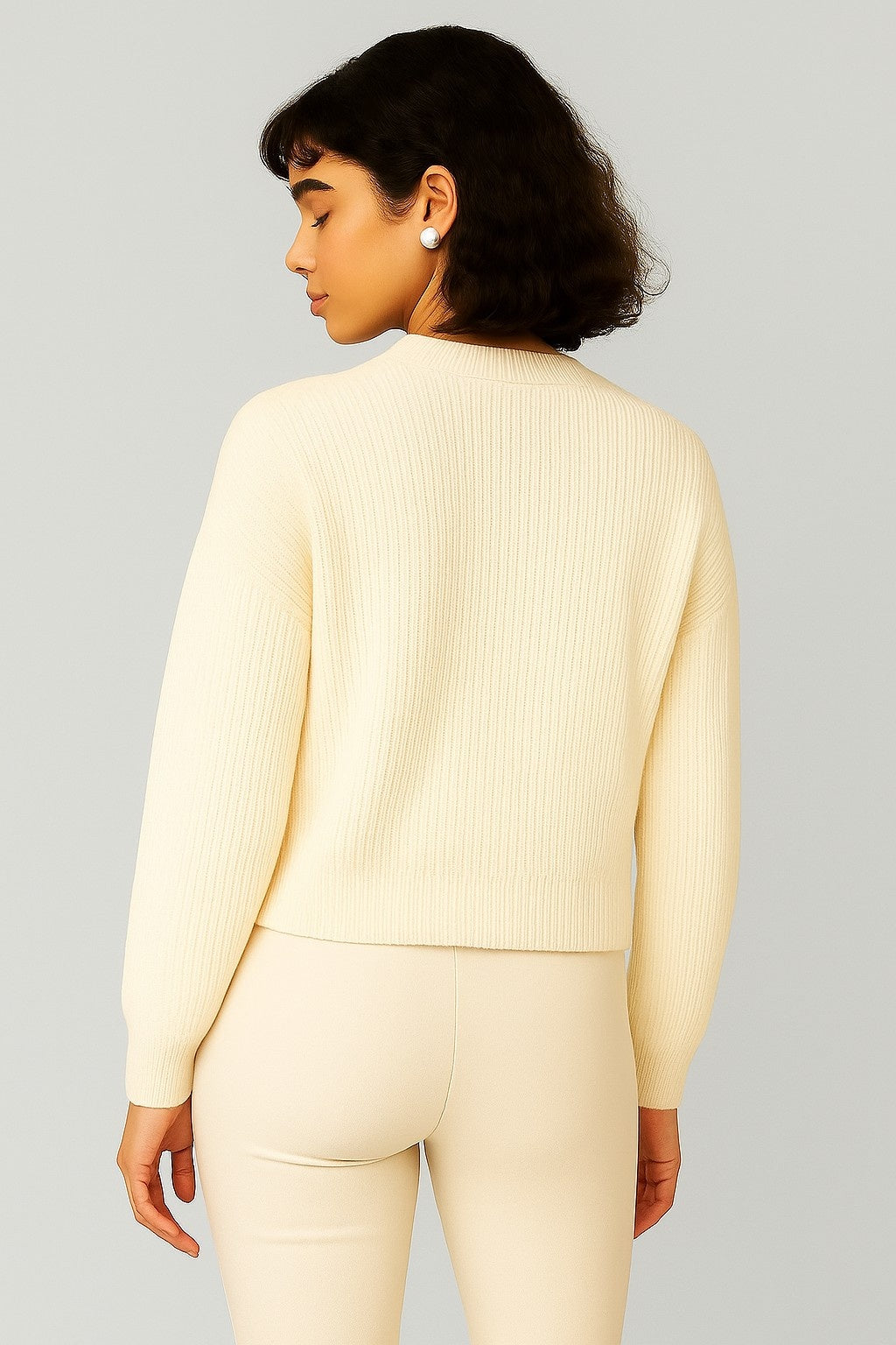 Women White Full Sleeve Sweater