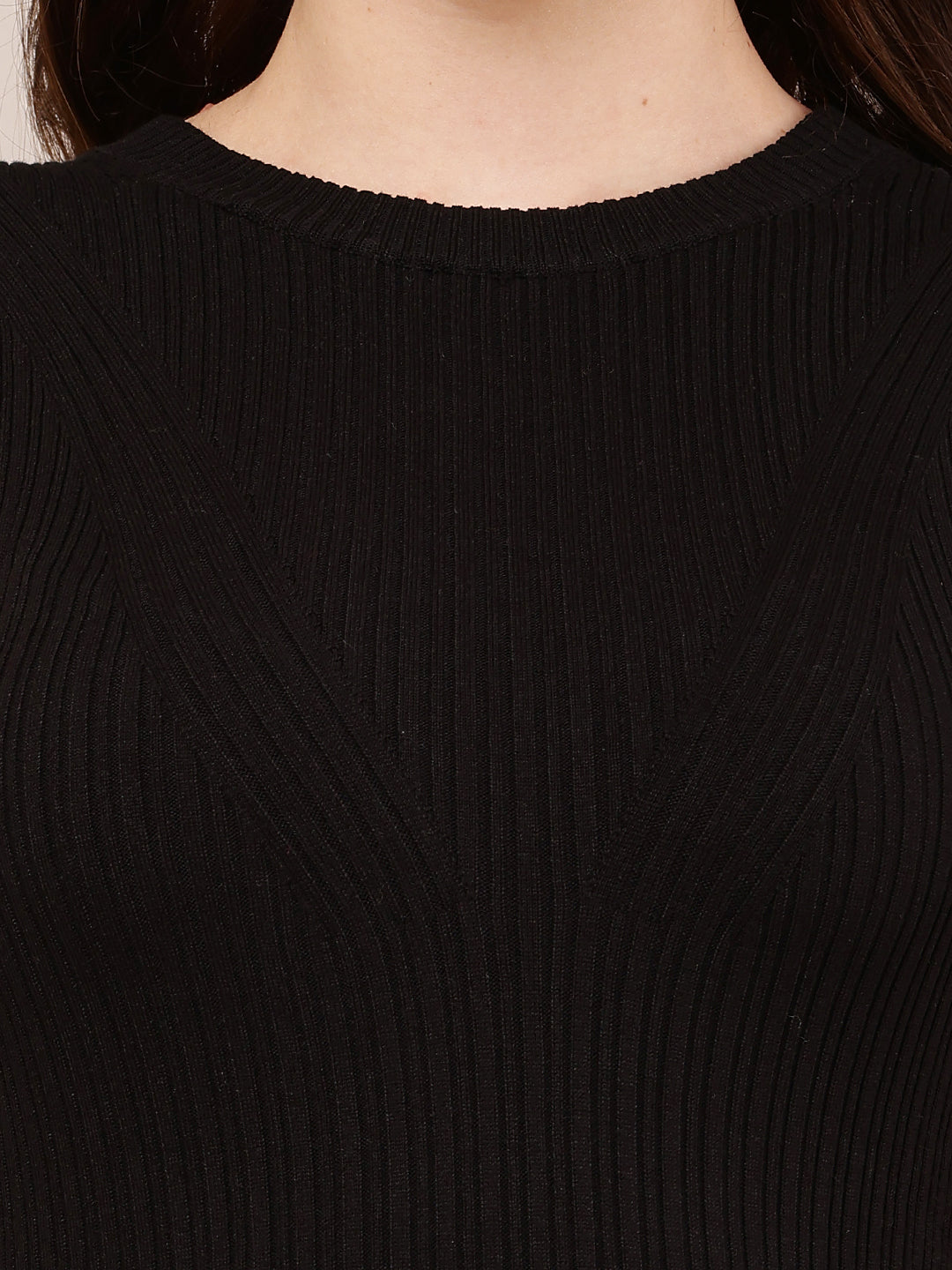 Women Sleeveless Black Crew Neck Bodycon Dress