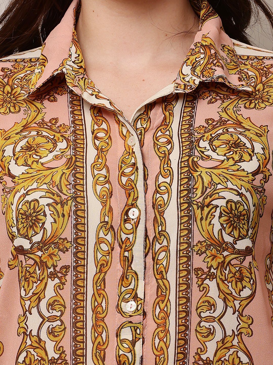 Women Printed Multicolour Shirt with Full Sleeves