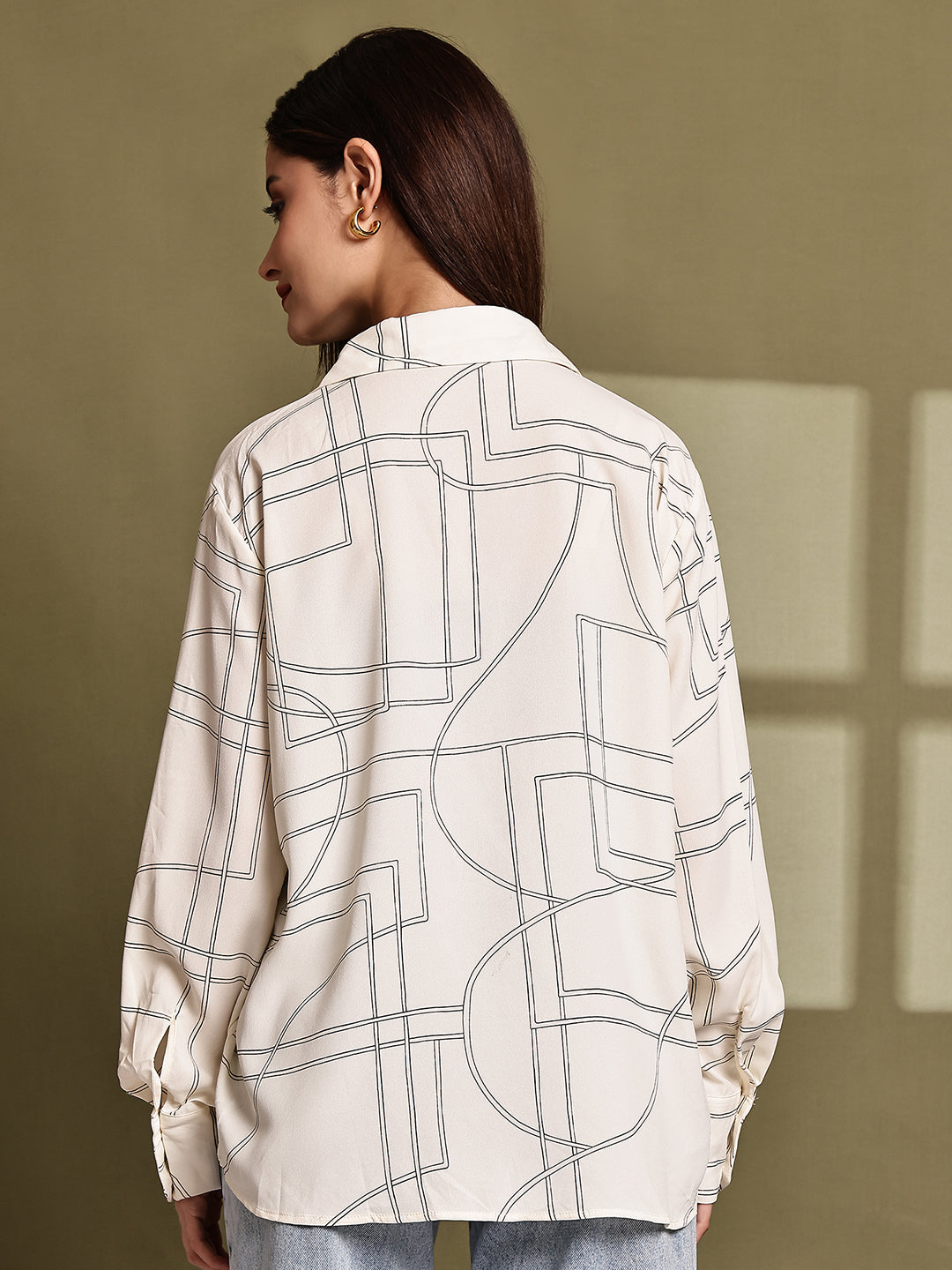 Women White Polyester Shirt