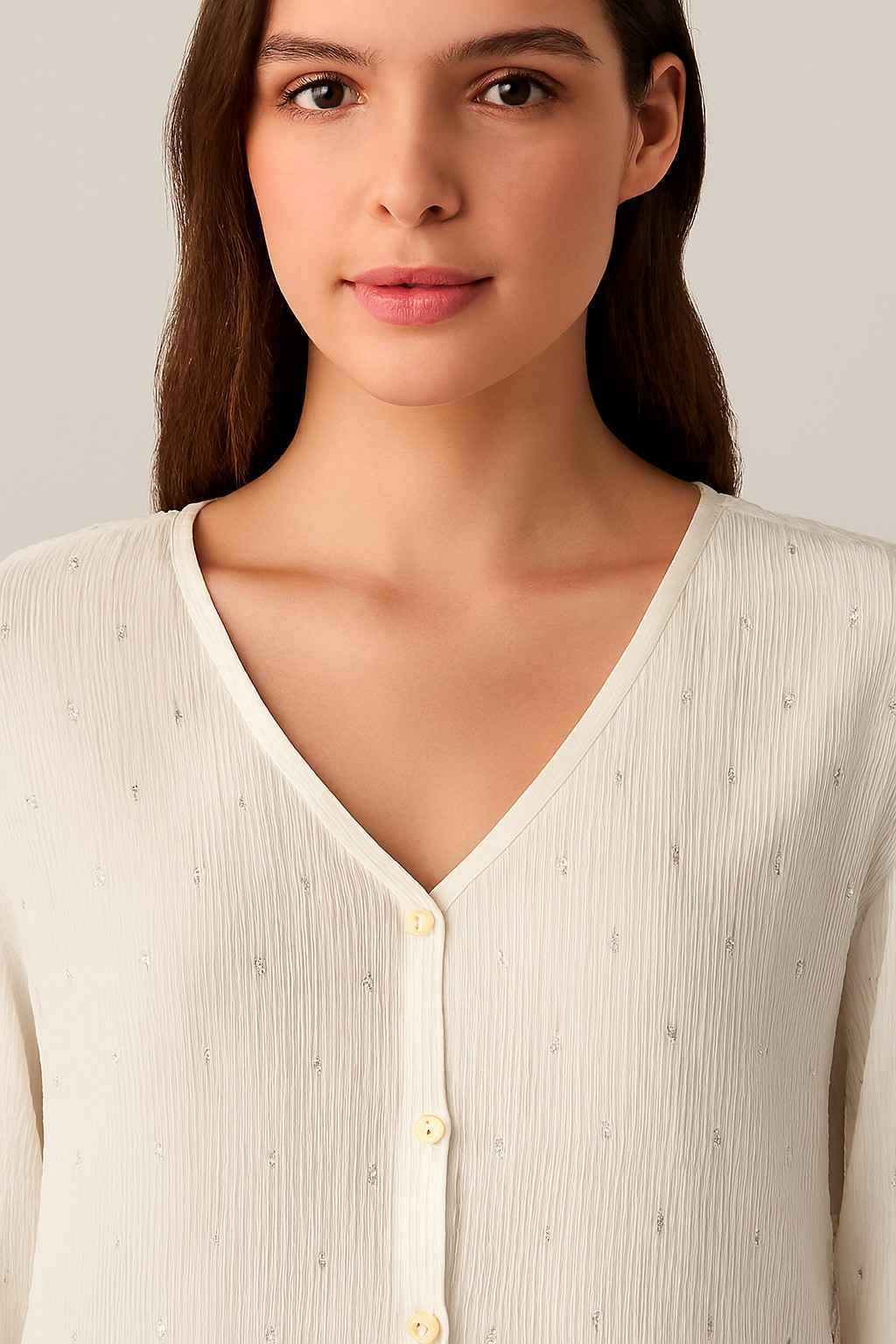 Women White Viscose Linen Shirt