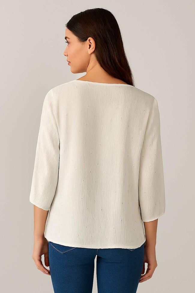 Women White Viscose Linen Shirt